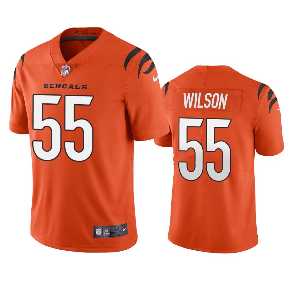 Men & Youth Kids #55 Logan Wilson Cincinnati Bengals Color Rush Limited Orange Jersey