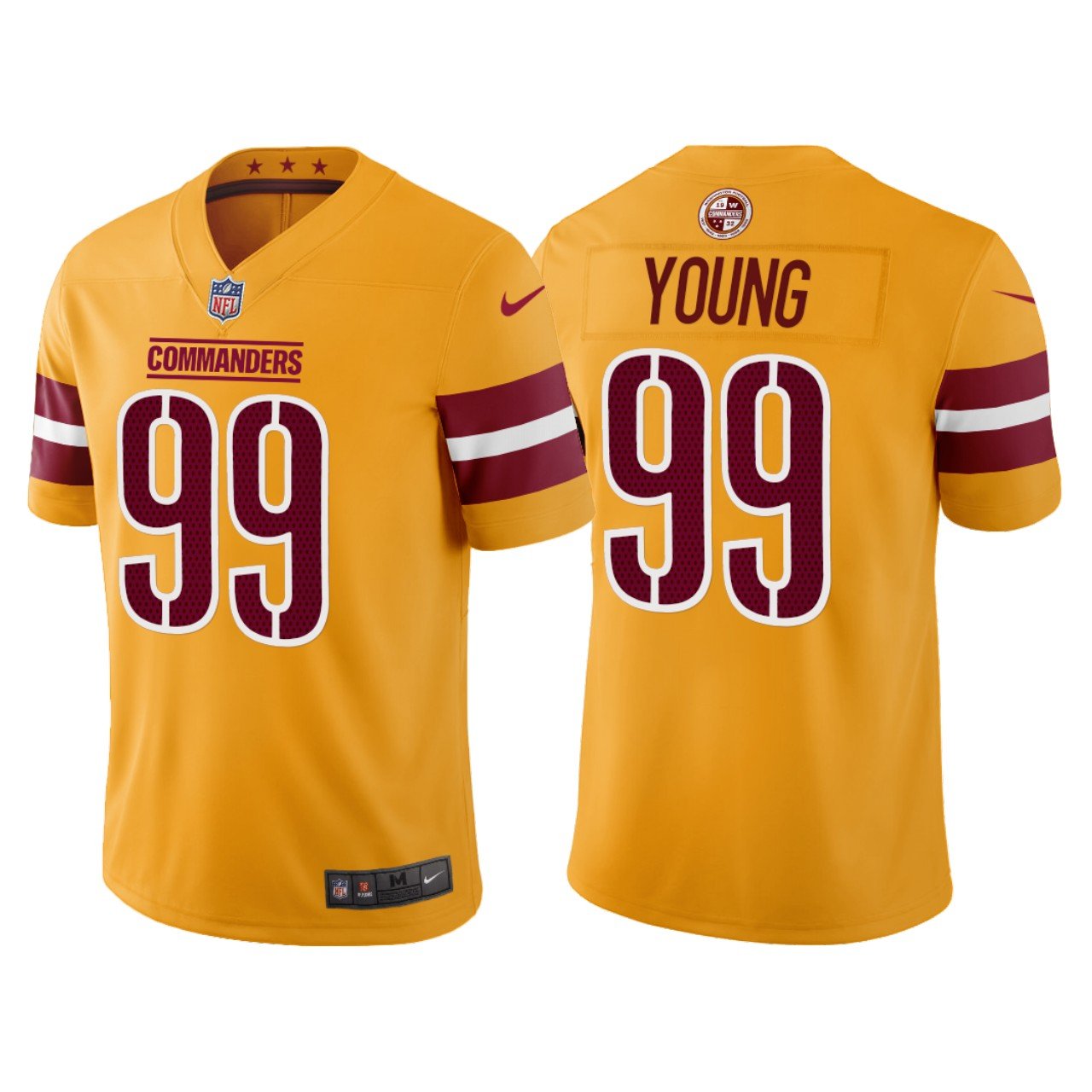 2022 Men & Youth Kids #99 Chase Young Washington Inverted Legend Gold Jersey