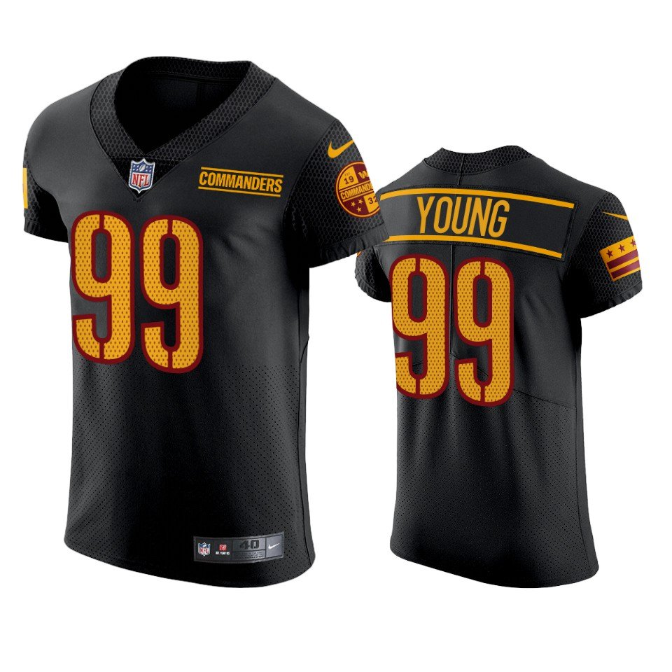 Men & Youth #99 Chase Young Washington Black Elite Jersey