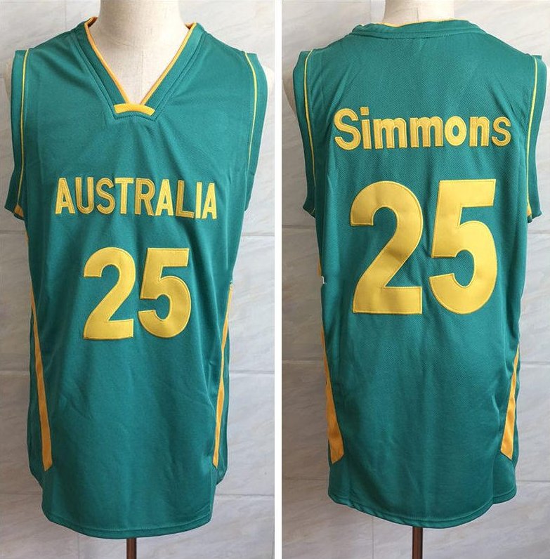 Men & Youth #25 Ben Simmons Australia Basketball Green Jersey