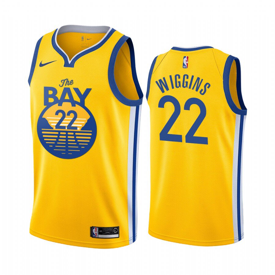 Men & Youth #22 Andrew Wiggins Golden State Warriors Statement Edition Yellow Jersey