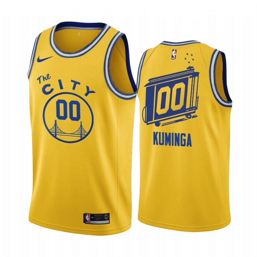 Men & Youth Kids #00 Jonathan Kuminga Golden State Warriors Classic Edition Yellow Jersey