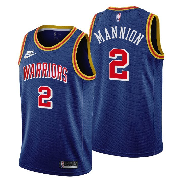 Men & Youth Kids #2 Nico Mannion Golden State Warriors 2021 Classic Edition Blue Jersey