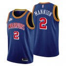 Men & Youth Kids #2 Nico Mannion Golden State Warriors 2021 Classic Edition Blue Jersey
