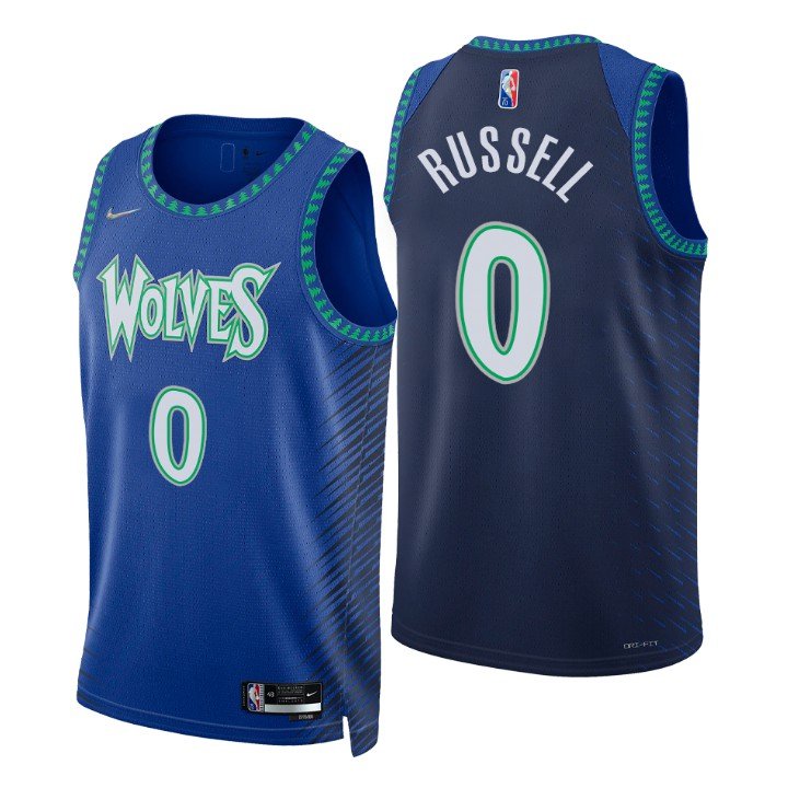 Men & Youth Kids D'angelo Russell Minnesota Timberwolves 75th Anniversary City Edition Blue Jersey