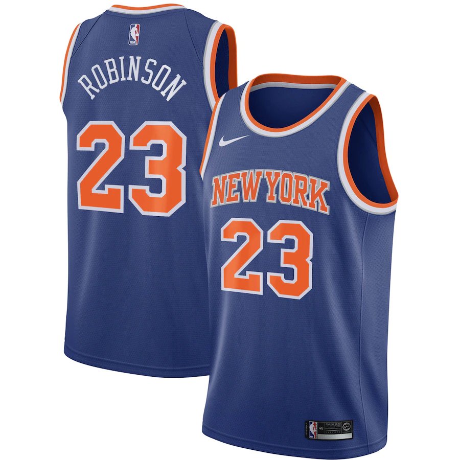 Men & Youth Kids #23 Mitchell Robinson New York Knicks Icon Edition Blue Jersey