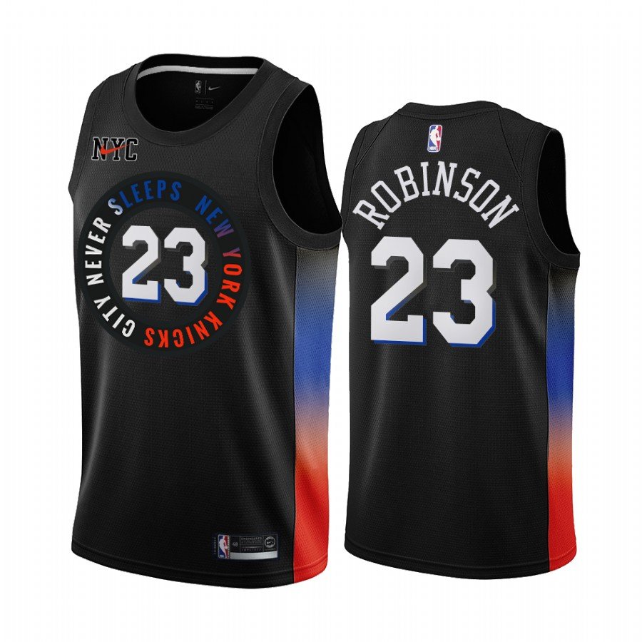 Men & Youth Kids #23 Mitchell Robinson New York Knicks 2020-21 City Edition Black Jersey