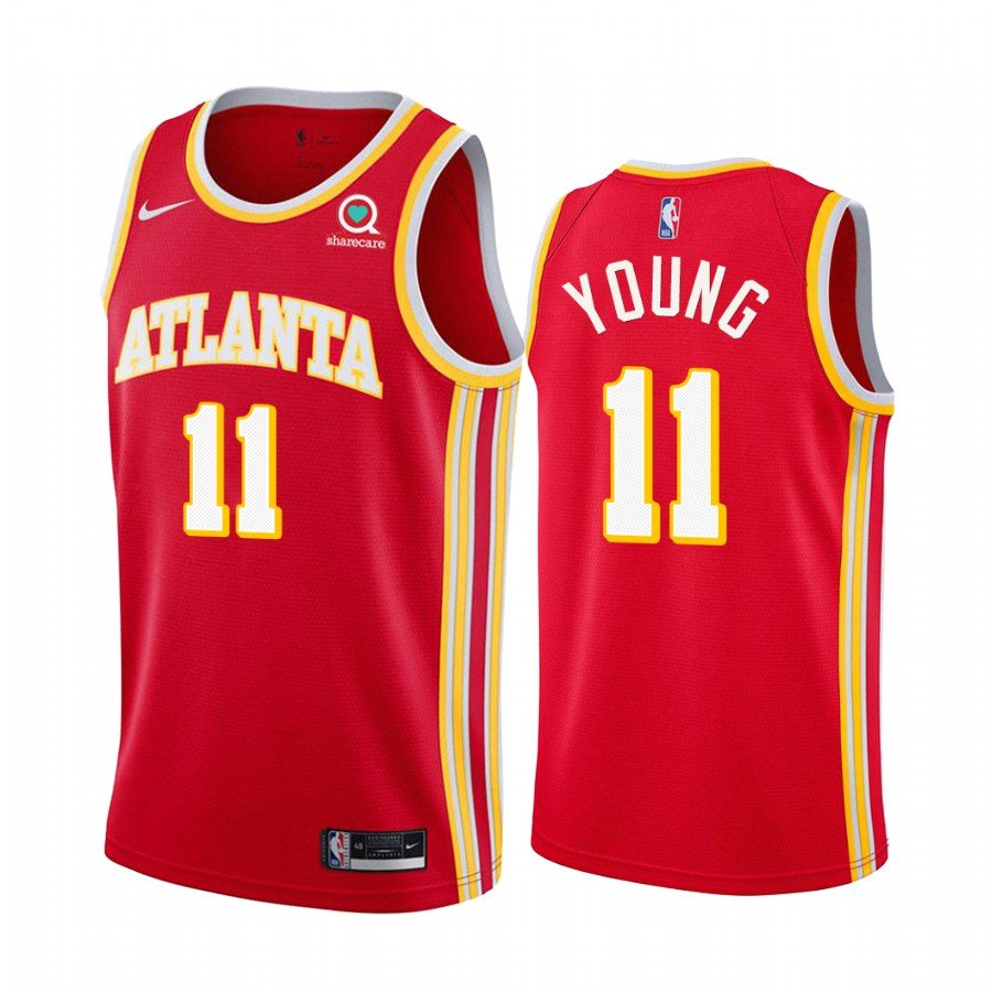 Men & Youth #11 Trae Young Atlanta Hawks Icon Edition Red Jersey