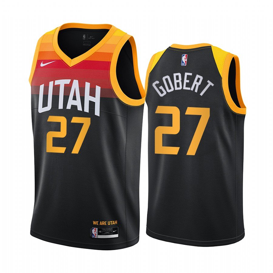 Men & Youth #27 Rudy Gobert Utah Jazz 75th Anniversary City Edition Black Jersey
