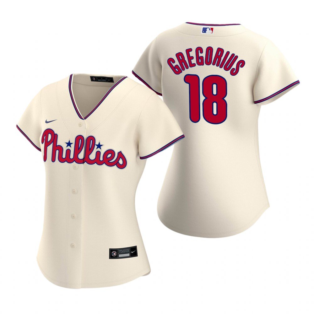 Women's #18 Didi Gregorius Philadelphia Phillies Cream Alternate Jersey