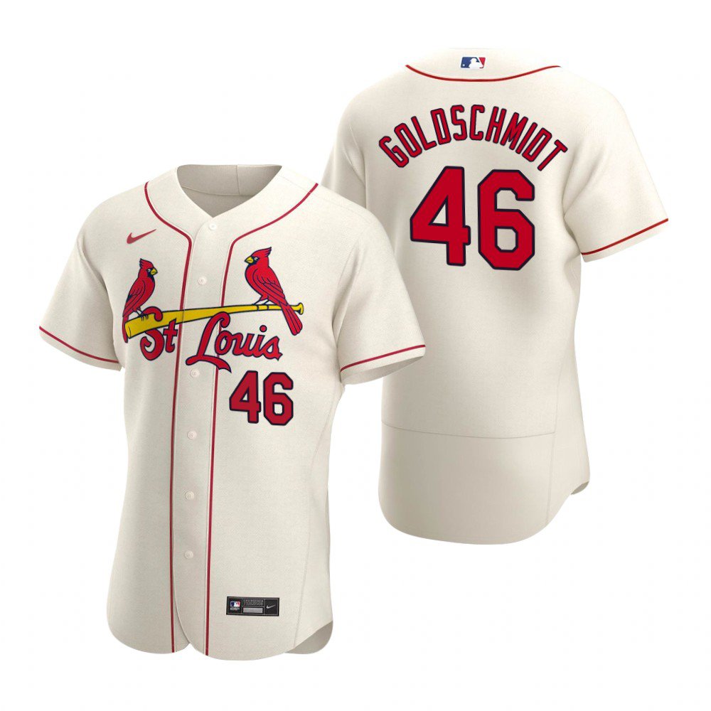 Men & Youth Kids #46 Paul Goldschmidt St. Louis Cardinals Flex Base Cream Alternate Jersey