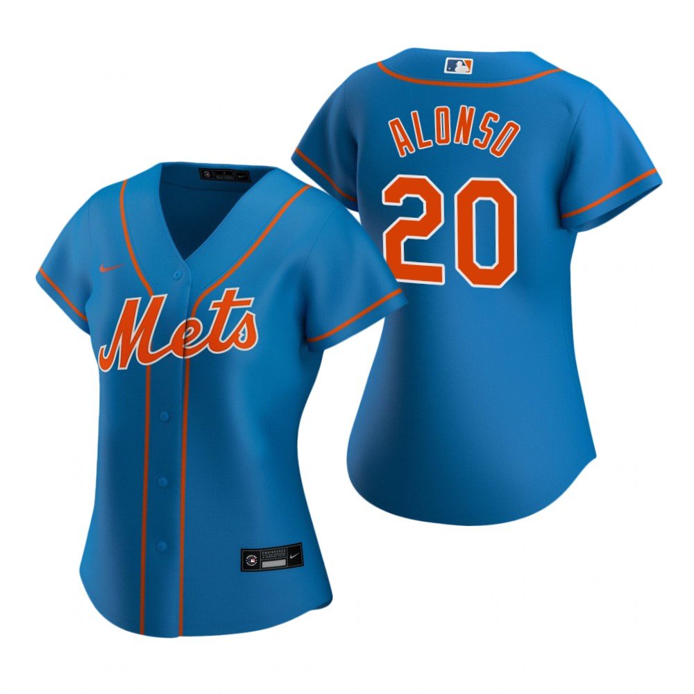 Women's #20 Pete Alonso New York Mets Cool Base Light Blue Alternate Jersey