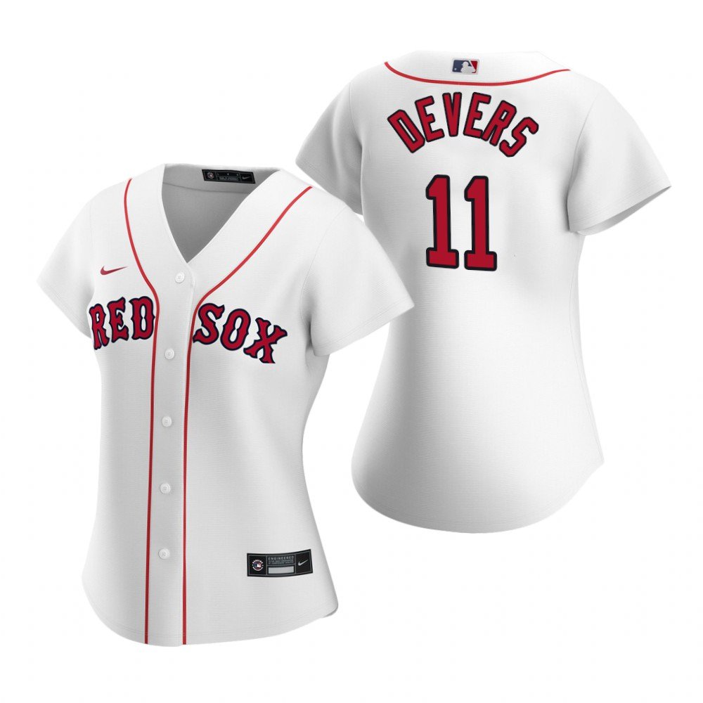 Women's #11 Rafael Devers Boston Red Sox Cool Base White Home Jersey