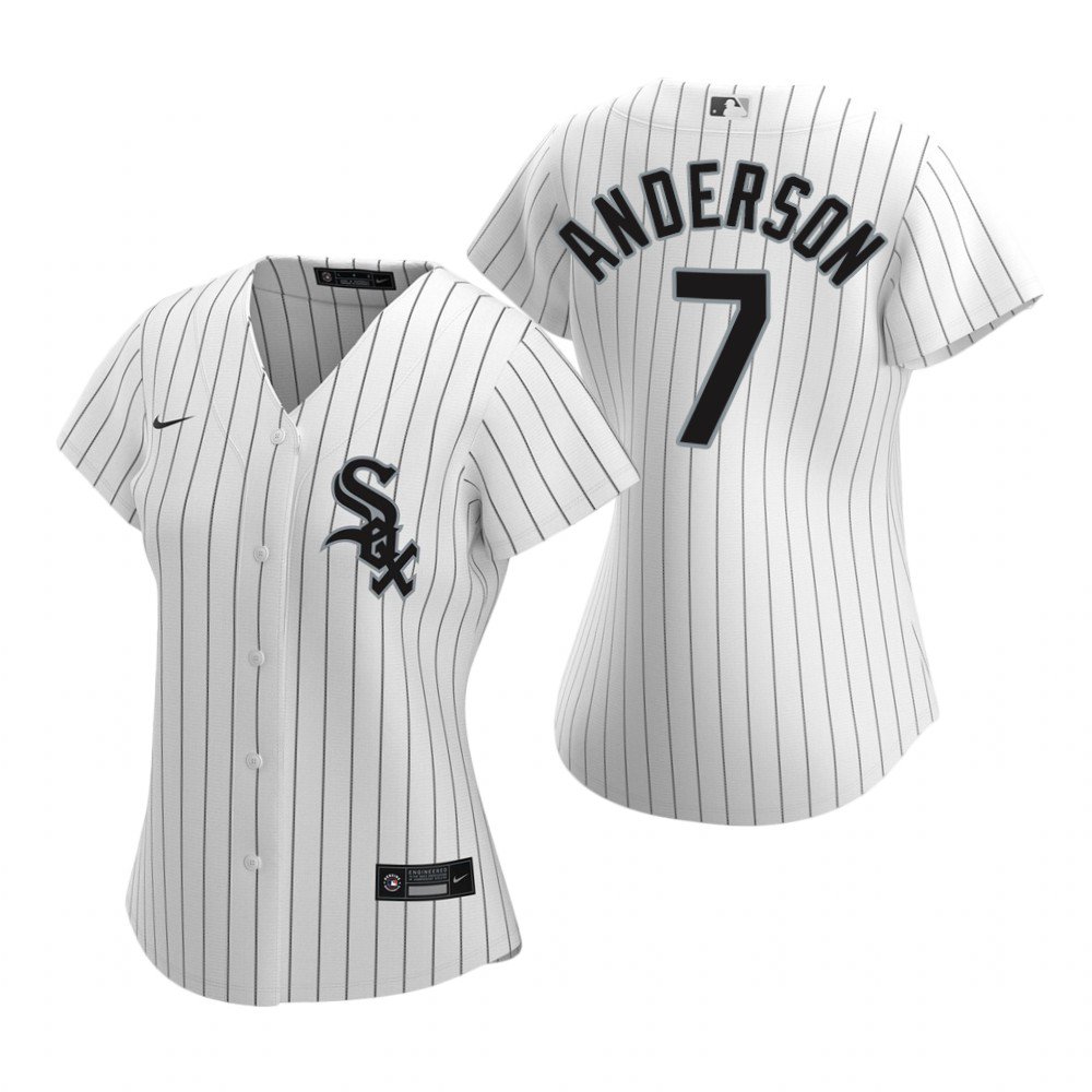 Women's #7 Tim Anderson Chicago White Sox White Home Jersey