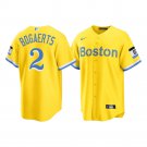 Men & Youth Kids #2 Xander Bogaerts Boston Red Sox 2021 City Connect Yellow Jersey