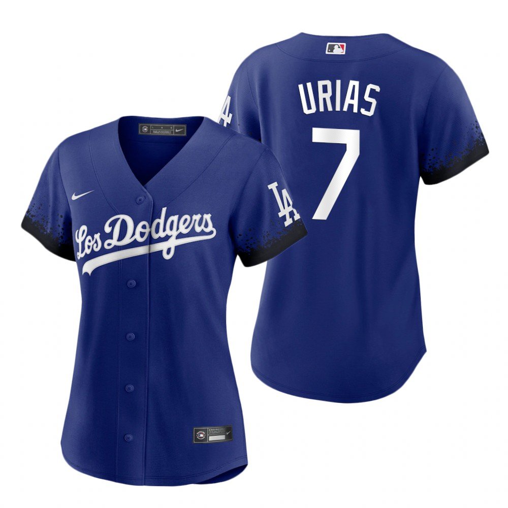 Women's #7 Julio Urias Los Angeles Dodgers 2021 City Connect Blue Jersey