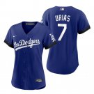 Women's #7 Julio Urias Los Angeles Dodgers 2021 City Connect Blue Jersey
