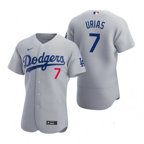 Men & Youth Kids #7 Julio Urias Los Angeles Dodgers Flex Base Gray Alternate Jersey