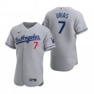 Men & Youth Kids #7 Julio Urias Los Angeles Dodgers Flex Base Gray Road Jersey