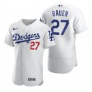Men & Youth Kids #27 Trevor Bauer Los Angeles Dodgers Flex Base White Home Jersey