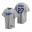 Men & Youth Kids #27 Trevor Bauer Los Angeles Dodgers Gray Alternate Jersey