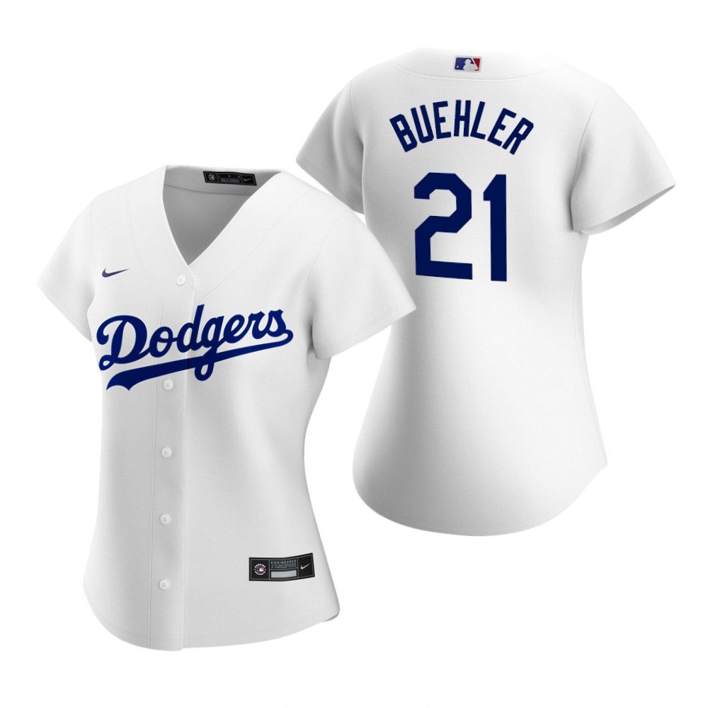 Women's #21 Walker Buehler Los Angeles Dodgers White Home Jersey