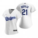 Women's #21 Walker Buehler Los Angeles Dodgers White Home Jersey