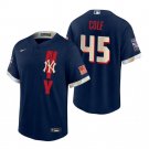 Men & Youth Kids #45 Gerrit Cole New York Yankees 2021 All-Star Game Navy Blue Jersey