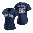 Women's #25 Gleyber Torres New York Yankees Navy Blue Alternate Jersey