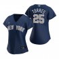 Women's #25 Gleyber Torres New York Yankees Navy Blue Alternate Jersey