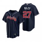 Men & Youth Kids #27 Austin Riley Atlanta Braves Navy Blue Alternate Jersey