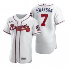 Men & Youth #7 Dansby Swanson Atlanta Braves 150th Anniversary World Series Flex Base White Jersey