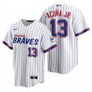 Men & Youth #13 Ronald Acuna Jr. Atlanta Braves 2021 City Connect White Home Jersey