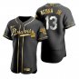 Men's #13 Ronald Acuna Jr. Atlanta Braves Black Golden Edition Jersey