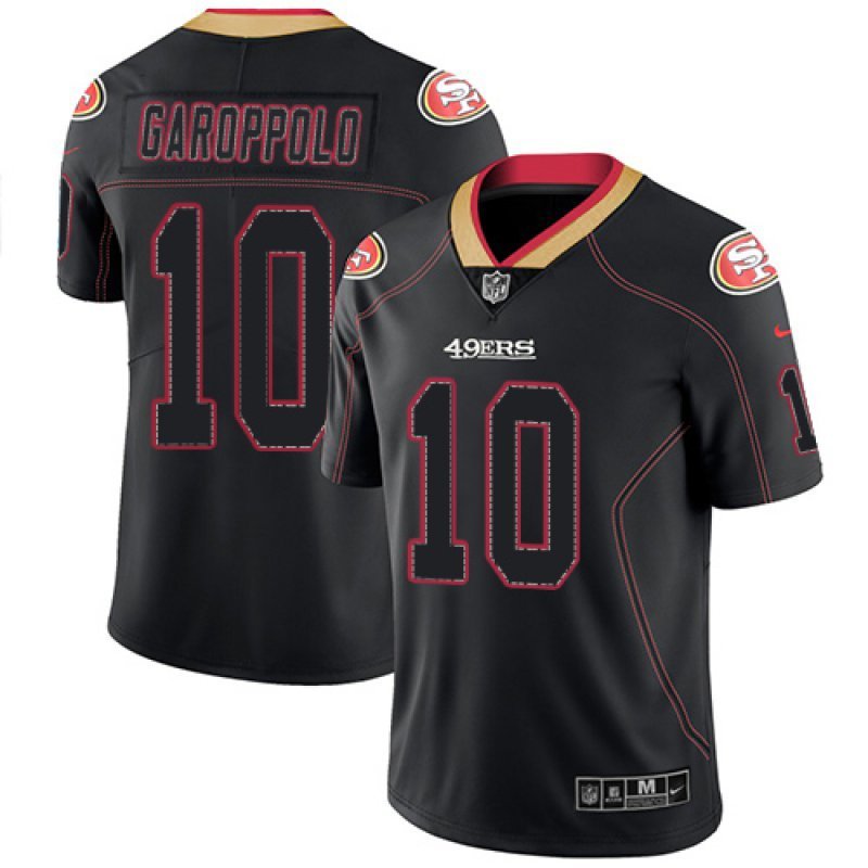 Men's #10 Jimmy Garoppolo San Francisco 49ers Lights Out Limited Black Jersey