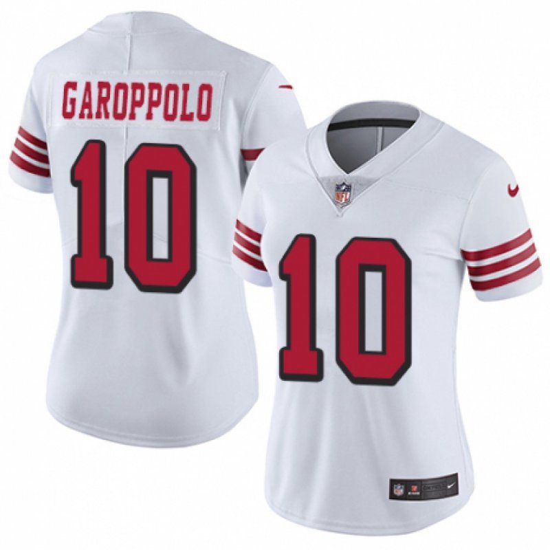Women's #10 Jimmy Garoppolo San Francisco 49ers Color Rush Limited White Jersey