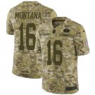Men & Youth Kids #16 Joe Montana San Francisco 49ers Salute to Service Limited Camo Jersey