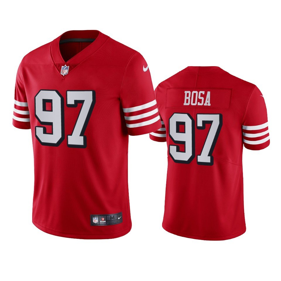 Men & Youth Kids #97 Nick Bosa San Francisco 49ers Color Rush Limited Red Jersey