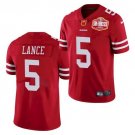Men & Youth Kids #5 Trey Lance San Francisco 49ers Team Logo Color Rush Limited Red Jersey
