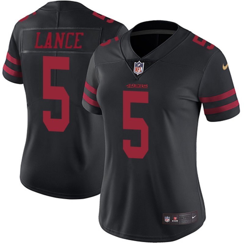 Women's #5 Trey Lance San Francisco 49ers Color Rush Limited Black Jersey