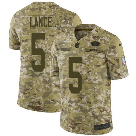Men & Youth Kids #5 Trey Lance San Francisco 49ers Salute to Service Limited Camo Jersey