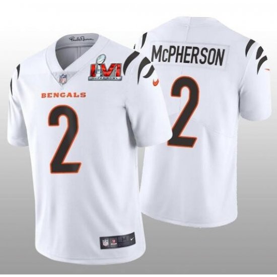 Men & Youth #2 Evan Mcpherson Cincinnati Bengals Super Bowl LVI 56 Vapor Limited White Jersey