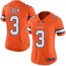 Women's #3 Drew Lock Denver Broncos Color Rush Limited Orange Jersey