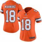 Women's #18 Peyton Manning Denver Broncos Color Rush Limited Orange Jersey