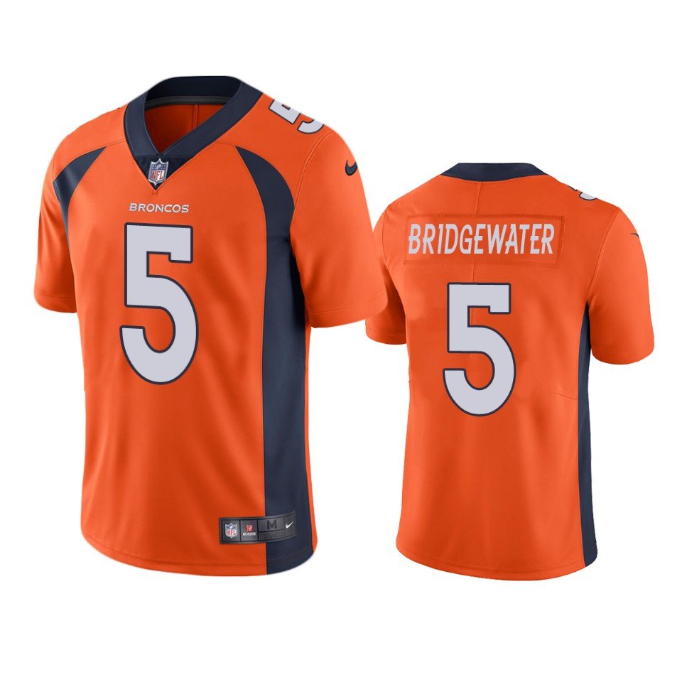 Men & Youth Kids #5 Teddy Bridgewater Denver Broncos Color Rush Limited Orange Jersey