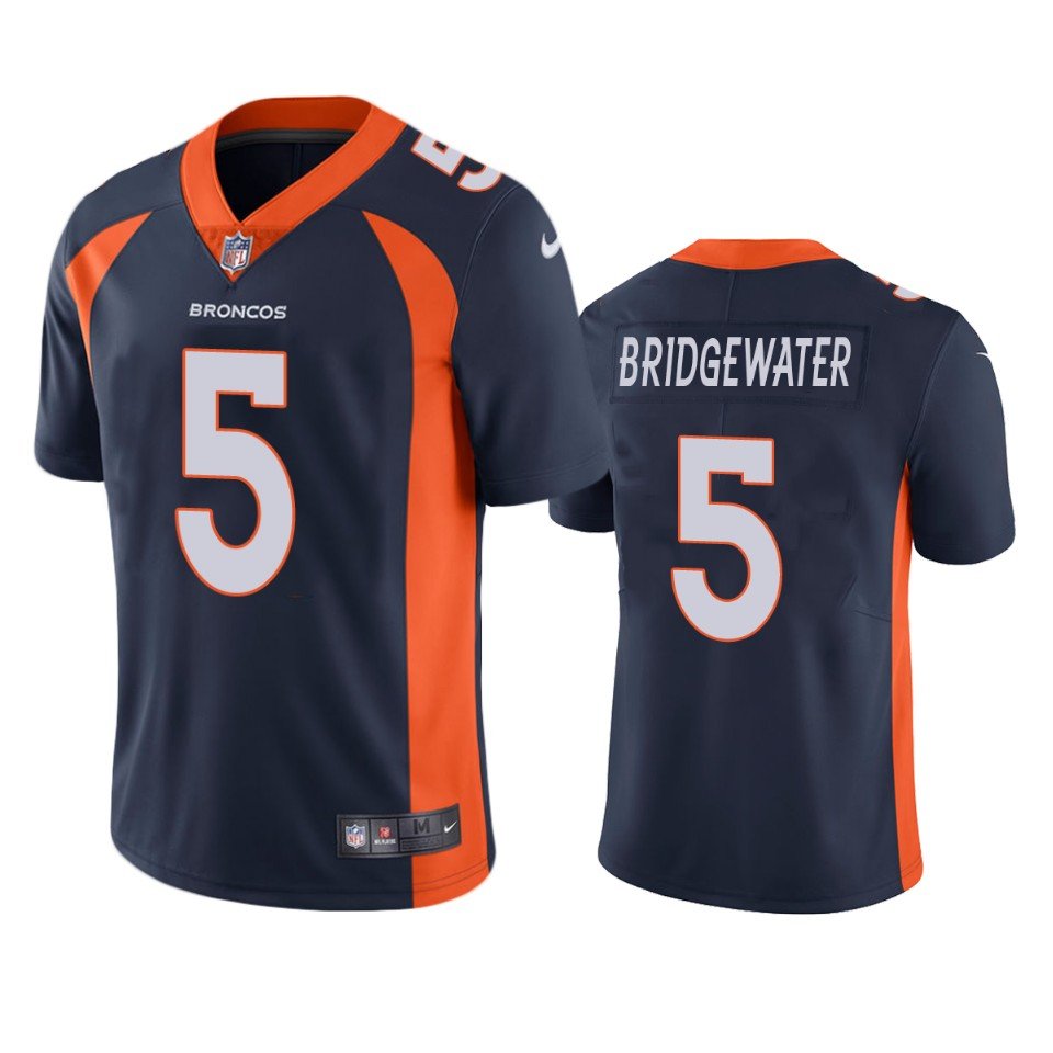 Men & Youth Kids #5 Teddy Bridgewater Denver Broncos Color Rush Limited Navy Blue Jersey