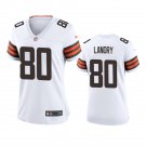 Women's #80 Jarvis Landry Cleveland Browns White Jersey