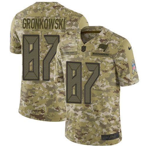 Men & Youth Kids #87 Rob Gronkowski Tampa Bay Buccaneers Salute to Service Limited Camo Jersey