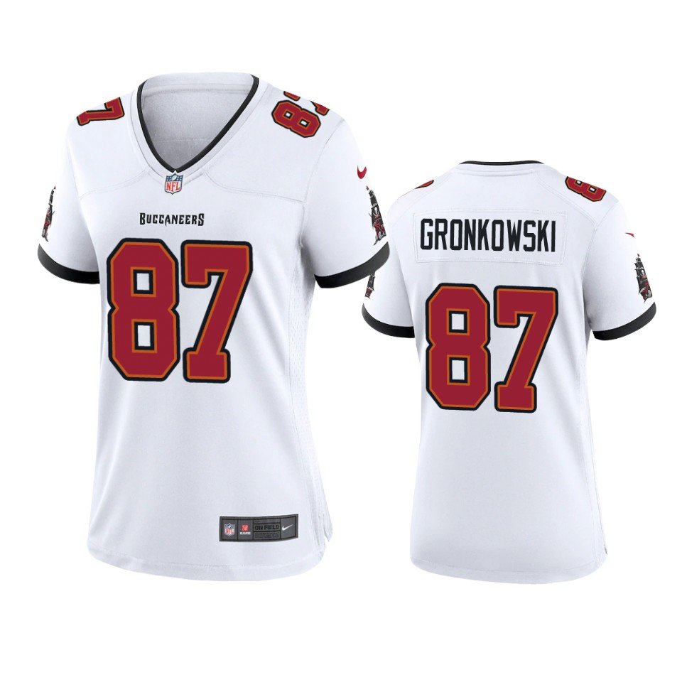 Women's #87 Rob Gronkowski Tampa Bay Buccaneers White Jersey