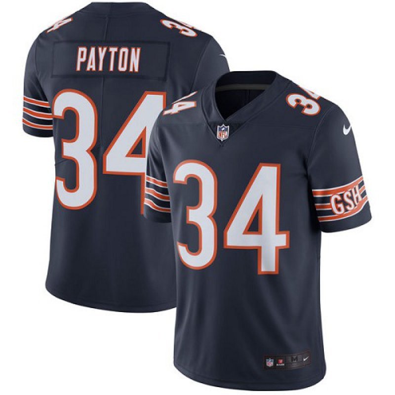 Men & Youth Kids #34 Walter Payton Chicago Bears Color Rush Limited Navy Blue Jersey